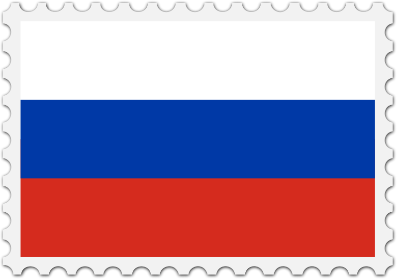 Russia flag stamp