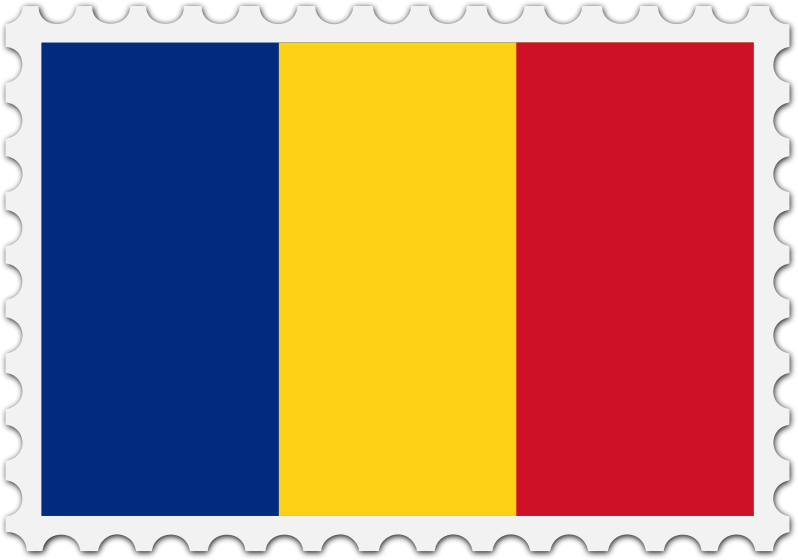 Romania flag stamp