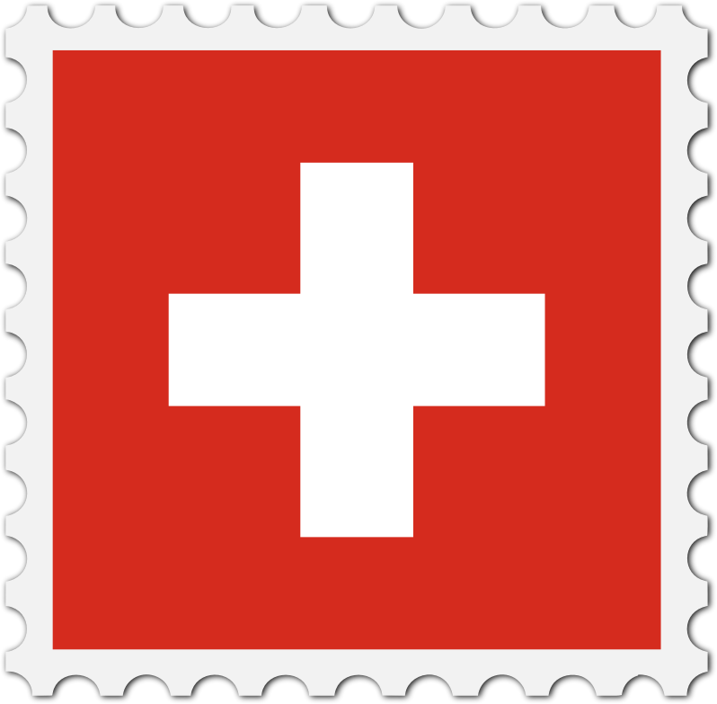 Switzerland flag stamp