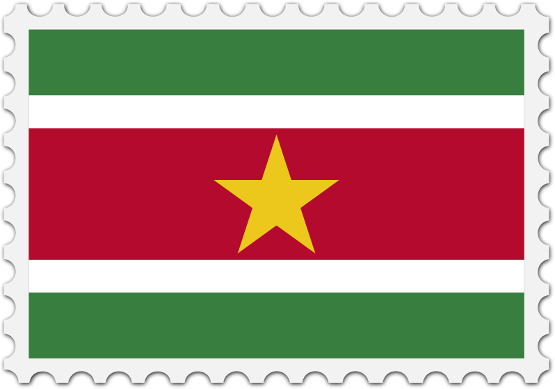 Suriname flag stamp