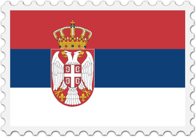 Serbia flag stamp