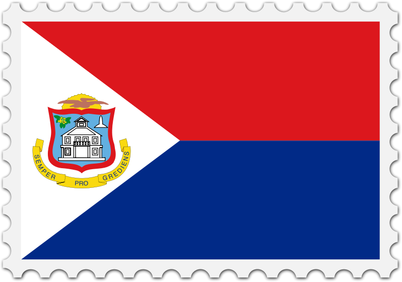 Sint Maarten flag stamp