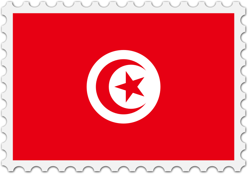 Tunisia flag stamp