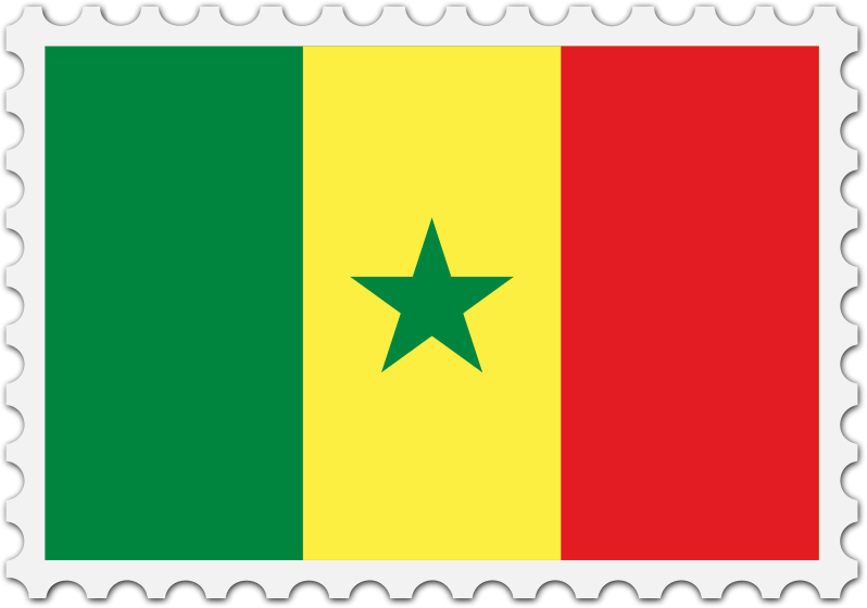 Senegal flag stamp