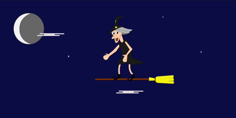 Silly old witch. Animated