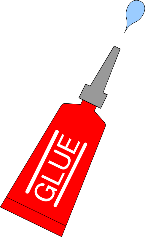 red glue tube with drop