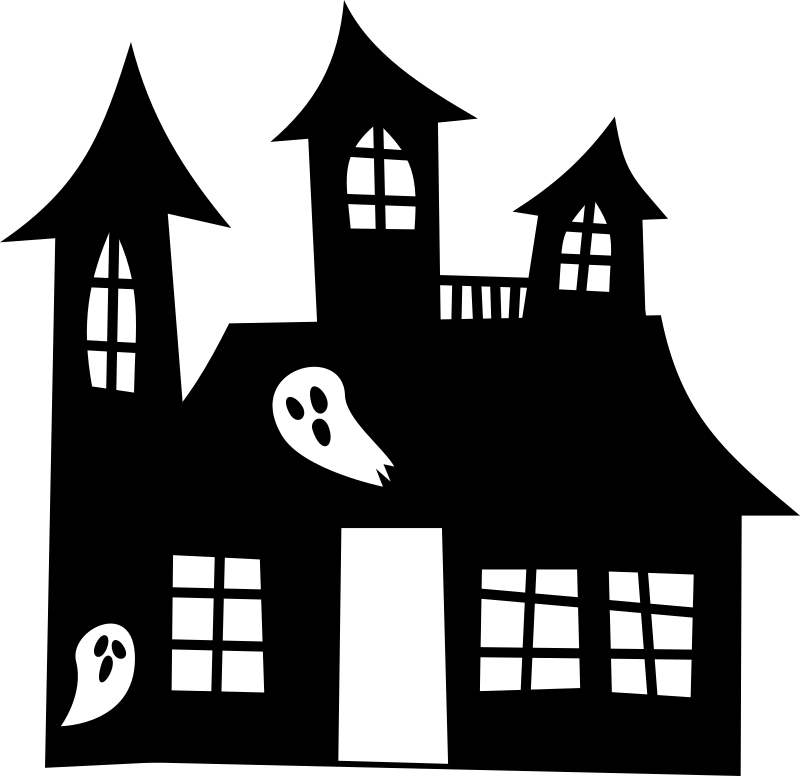 Haunted house silhouette - Openclipart