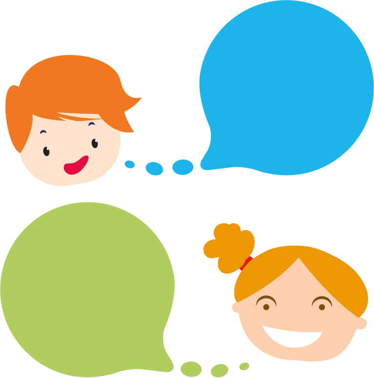 Boy And Girl With Speech Bubbles