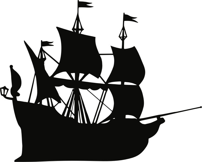 Galleon Ship Silhouette - Openclipart