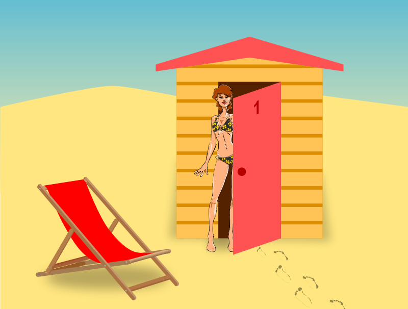 Beach hut girl