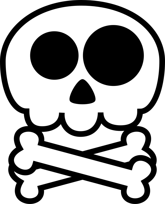 cute skeleton clipart black and white