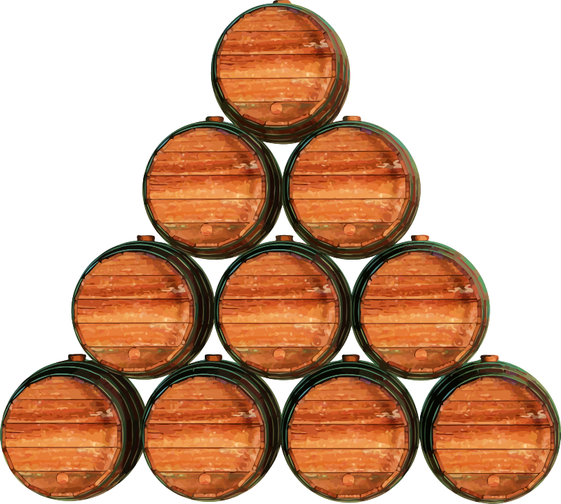 Stack of barrels