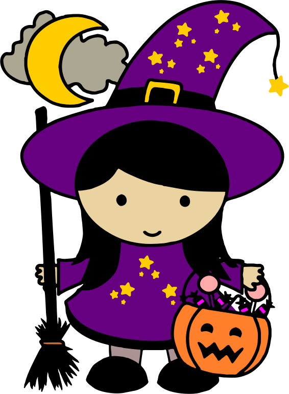 Cute Halloween Witch - Colored