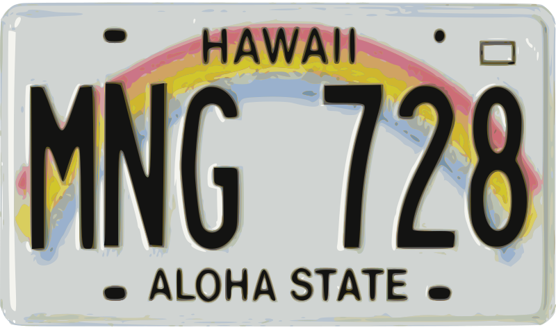 Hawaiian License Plate