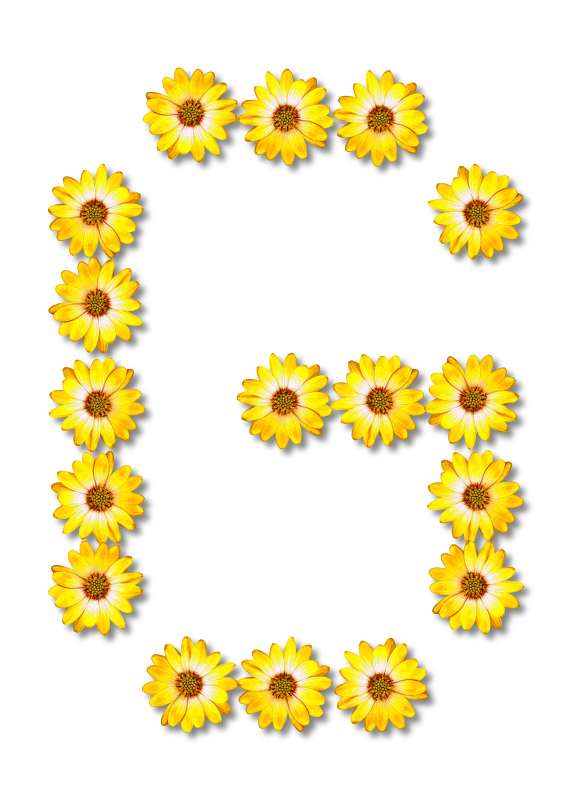 Floral alphabet, G