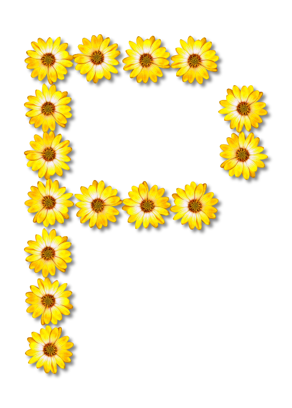 Floral alphabet, P