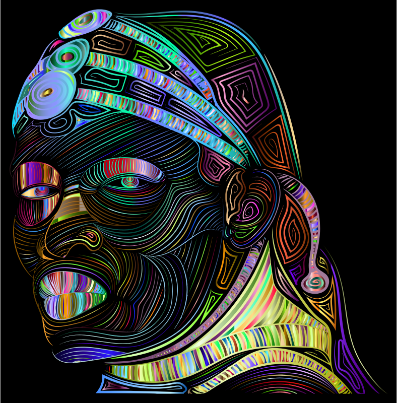 Maasai Man Line Art Prismatic 2