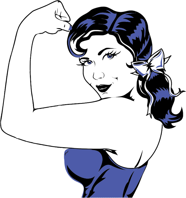 Female Flexing Arm Outline Patterns: DFX, EPS, PDF, PNG, and SVG