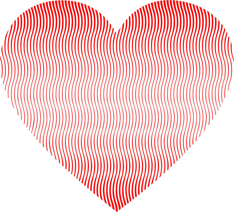 Wavy Heart Line Art