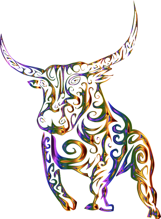 Tribal Bull Line Art Prismatic