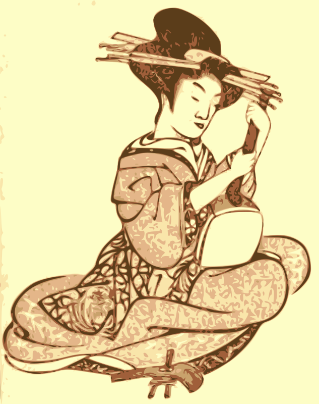 Geisha with a Shamisen