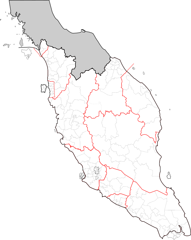 Peninsular Malaysia blank map