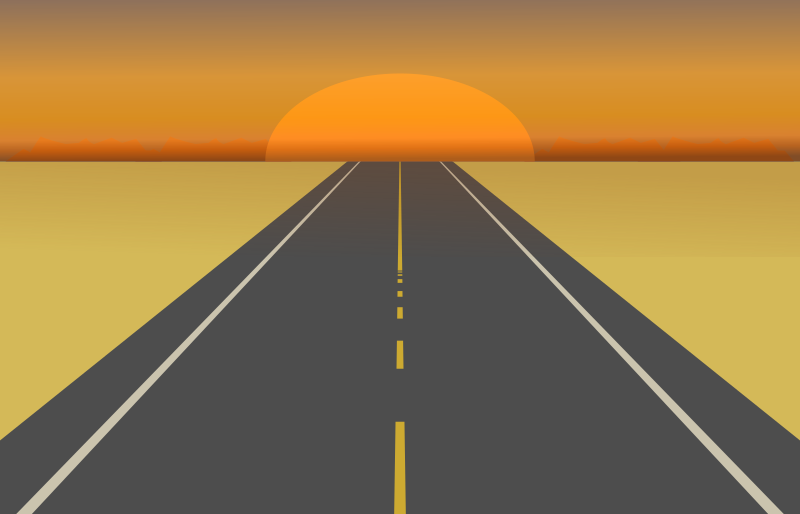 Desert Road Sunset