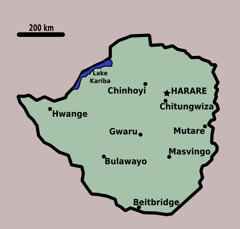 Map of Zimbabwe