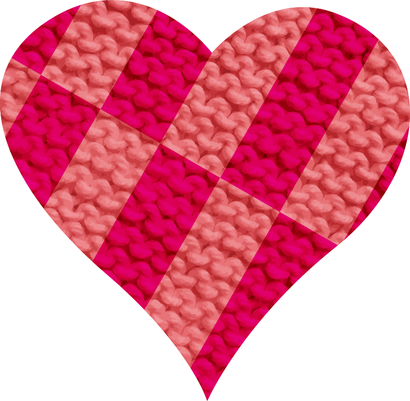 Chequered wool heart