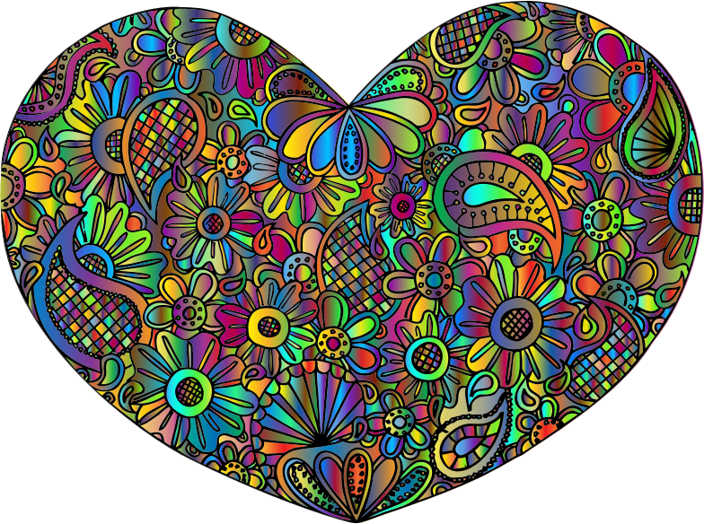 Ornamental Floral Heart Prismatic