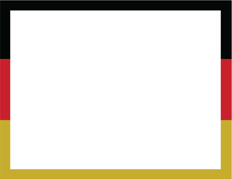 German Flag Colors Border - Horizontal