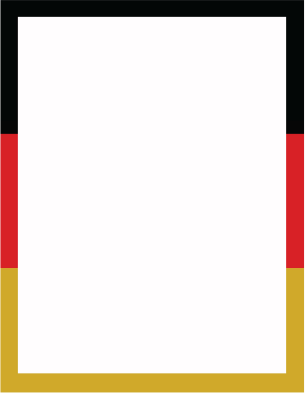 German Flag Colors Border - Vertical