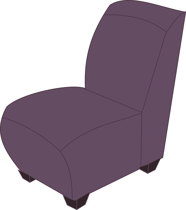 Purple armless chair