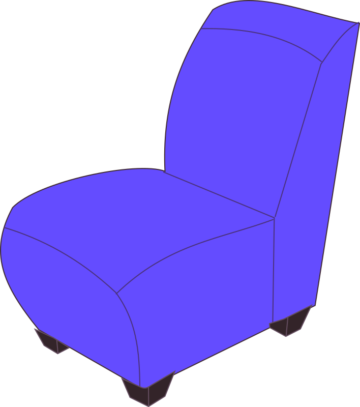 Blue armless chair