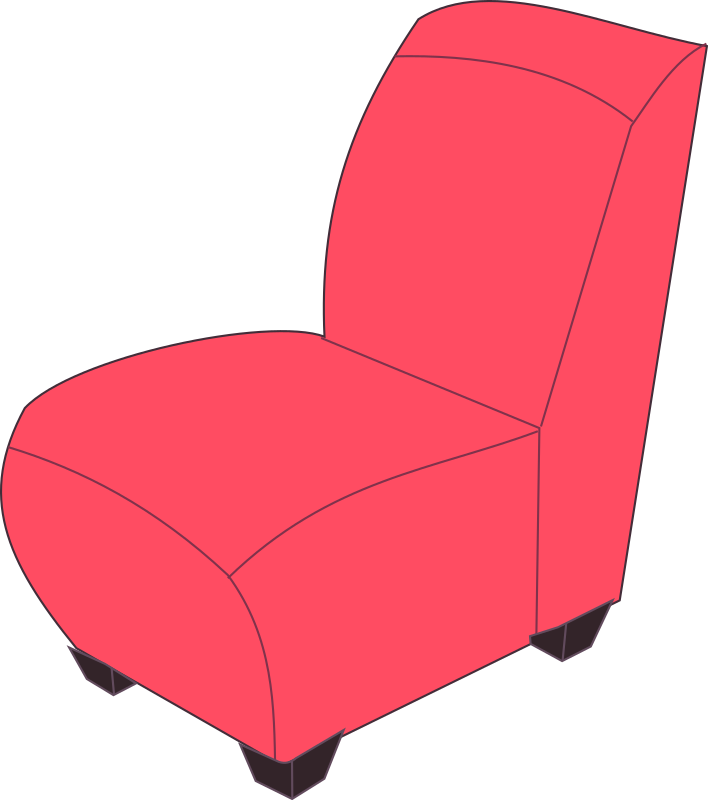 Red armless chair