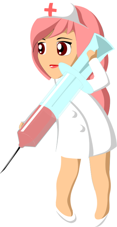 Nurse With Giant Syringe - Openclipart