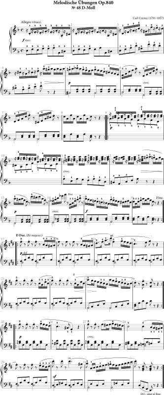 Carl Czerny, Melodische Übungen Op.840 Nr.48 