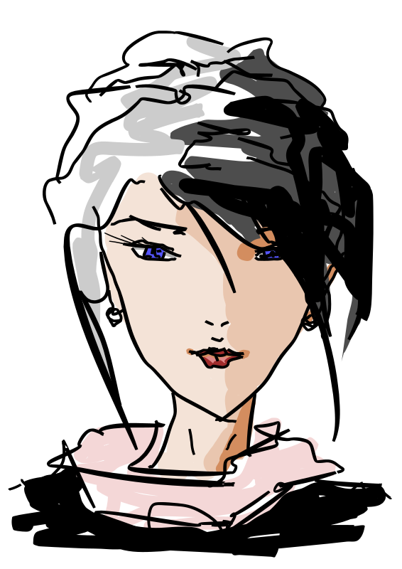 Drawn woman's face - 001 - Openclipart