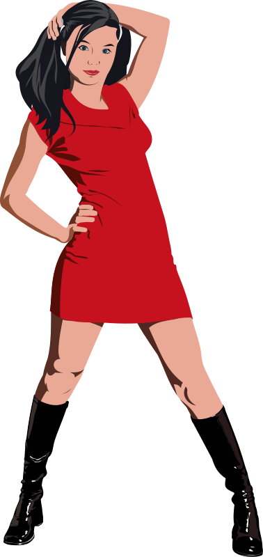 Girl in red dress