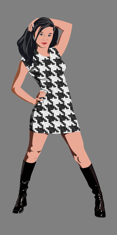 girl in houndstooth dress