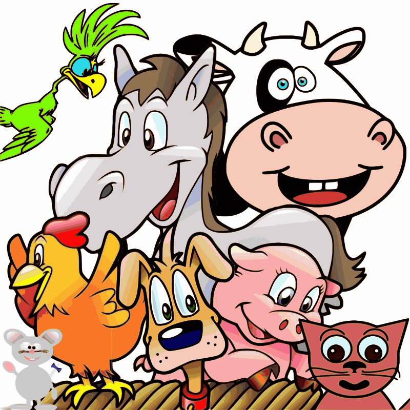 Group of happy animals - Openclipart