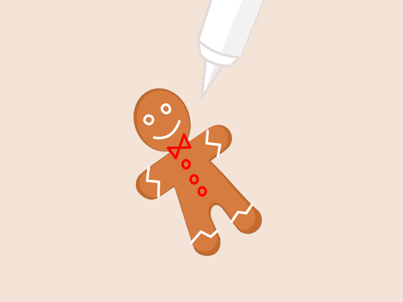 Animation: Icing the gingerbread man