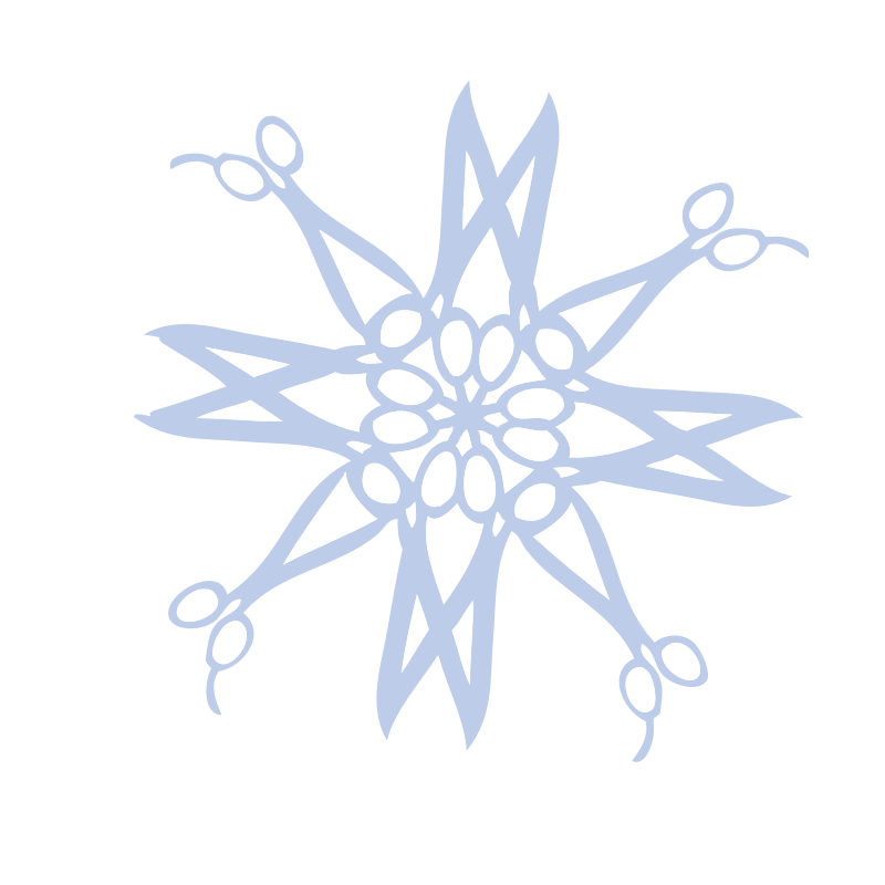 Hair Cutting Scissors Blue Snow Flake