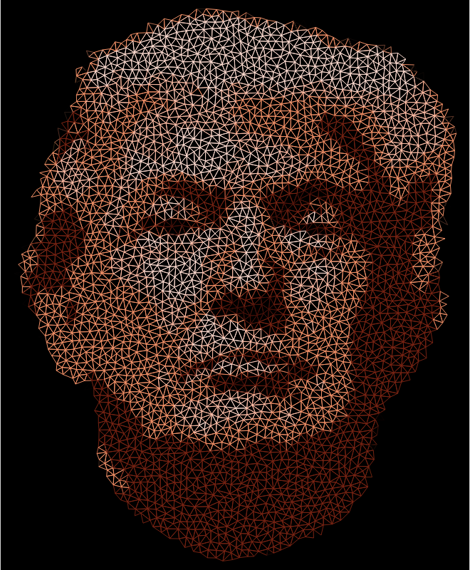 Low Poly Trump Head Wireframe