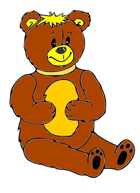 Coloring get well soon teddy bear card - Openclipart