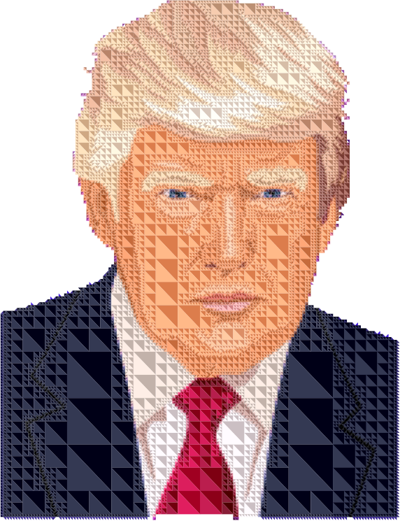 Donald Trump Portrait By Heblo Stylized Low Poly