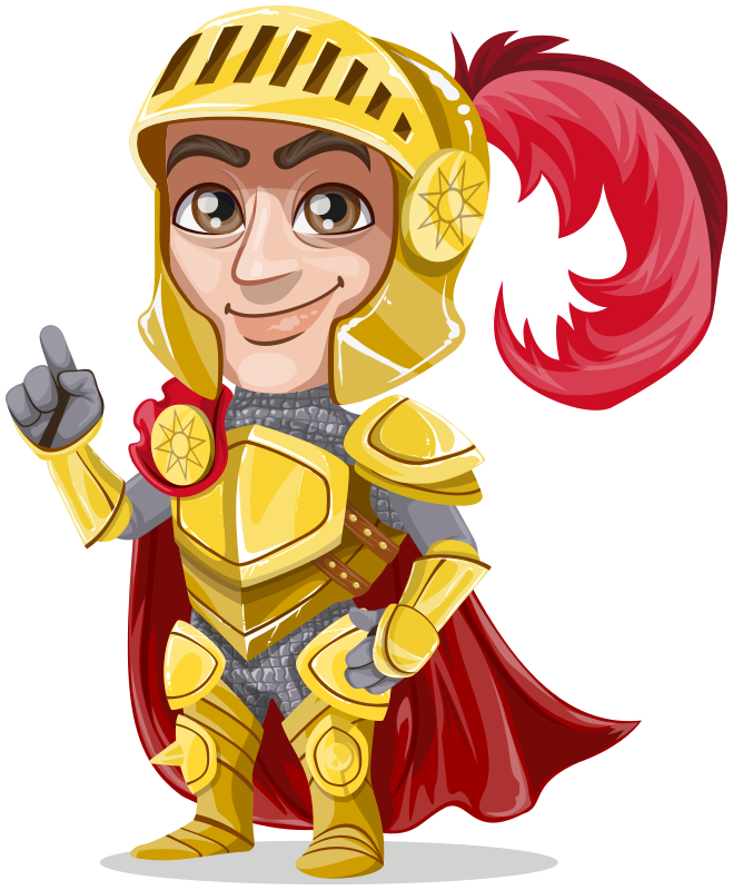 King or prince warrior in golden armor, without weapons