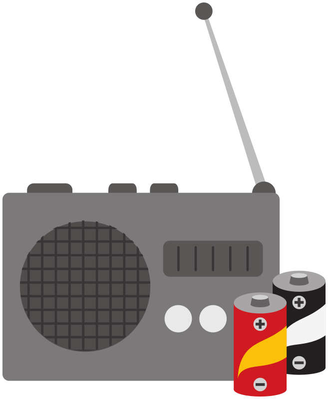 Simple radio with batteries