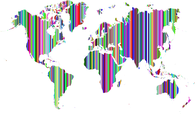 Striped World Map Prismatic
