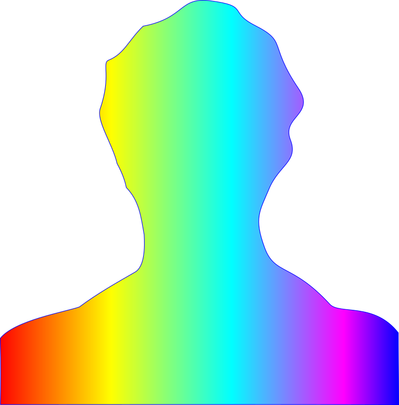 male silhouette with rainbow gradient